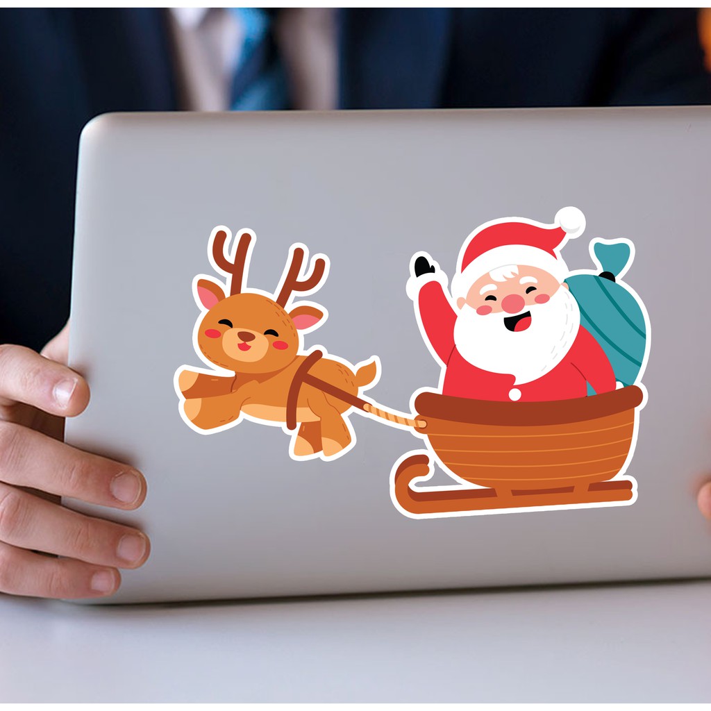 Sticker Dán Noel Mã 02 - Nhãn Dán Điện Thoại , Laptop , Mũ Bảo Hiểm Chống Nước Cắt Sẵn Từng Hình Tại Azsticker