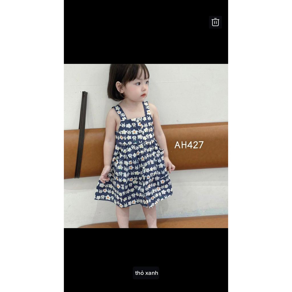 Váy hai dây hoa thô mềm mát nhà mộc baby v57