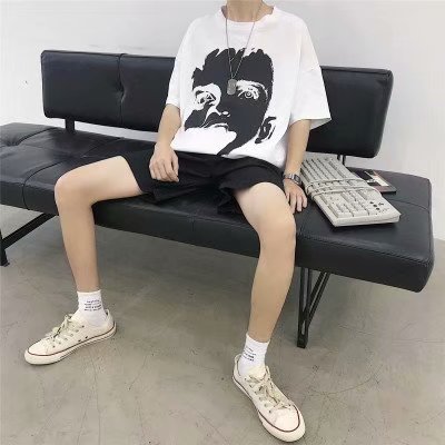 5 color【M-5XL】Fashion Short sleeve T-shirt Men Printed Pattern student couple short T-shirt unisex T-shirt Summer new style Oversize couple wear