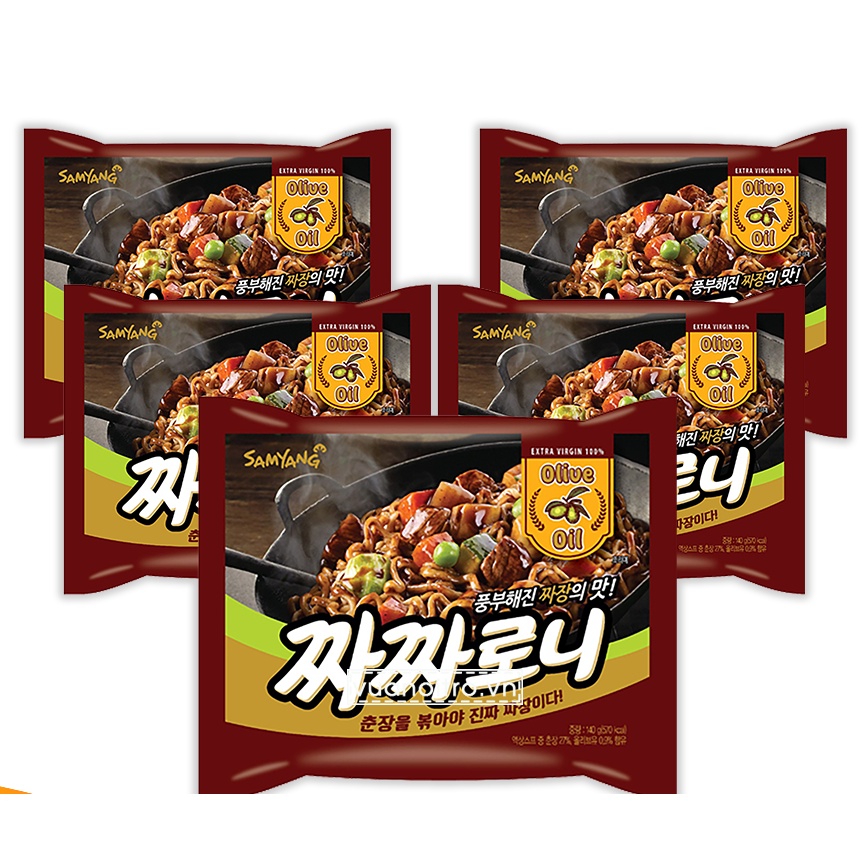 Mì Trộn Tương Với Dầu Olive SamYang Hàn Quốc Mì Trộn Tương Tàu (Túi 5 gói-nâu) | WebRaoVat - webraovat.net.vn