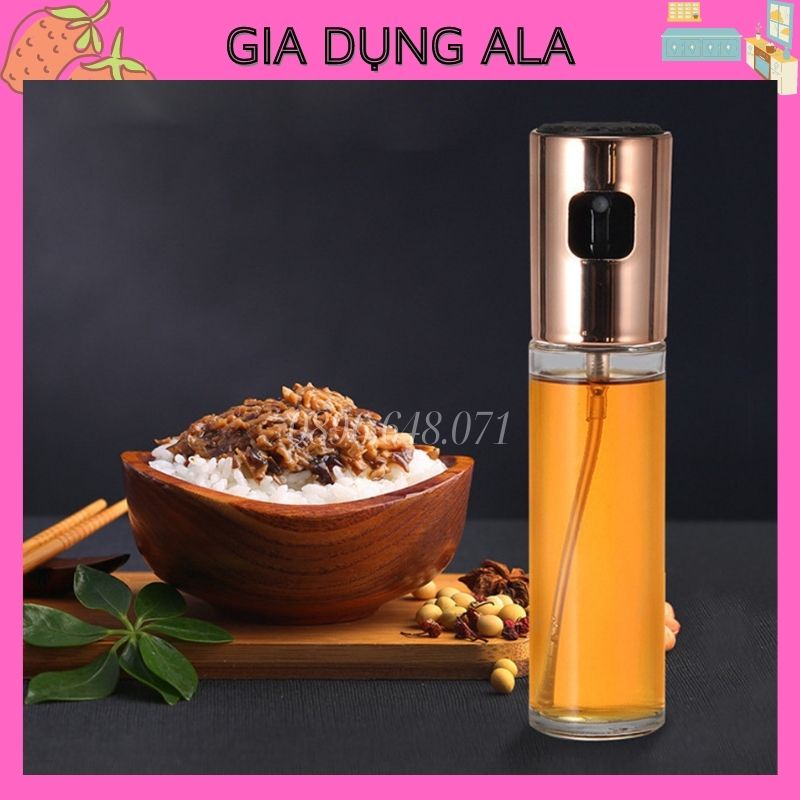 Bình Xịt Dầu Ăn Phun Sương Cao Cấp Dung Tích 100ml Dùng Cho Nồi Chiên Không Dầu, Rán, Nướng