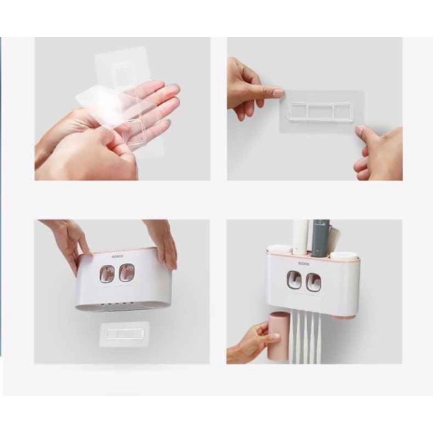 HỘP ĐỰNG BẢN CHẢI, NHẢ KEM ĐÁNH RĂNG TREO TƯỜNG ECOCO