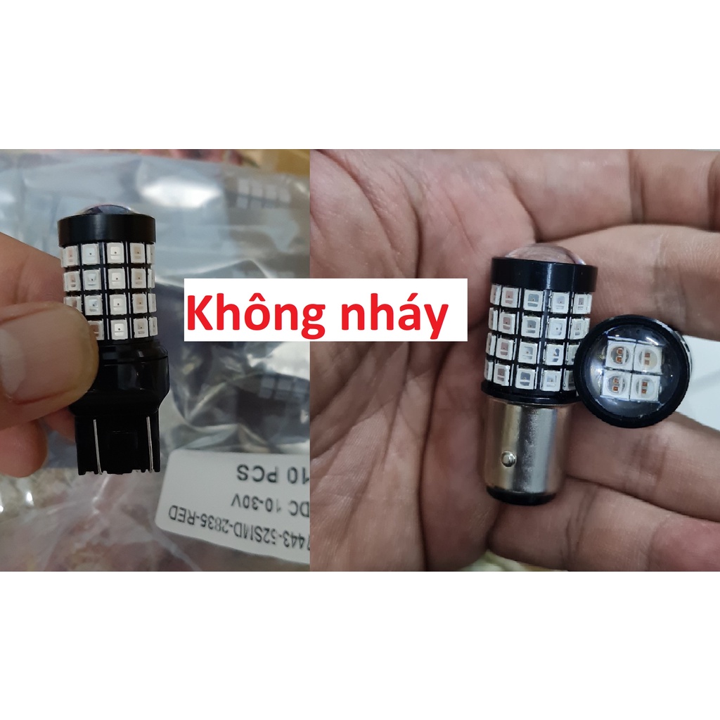 Đèn Led phanh stop không nháy chân 7443 và 1157 cho ô tô và xe máy trắng và đỏ.