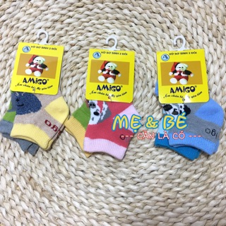 SET 2 ĐÔI VỚ CHÂN BÉ SƠ SINH AMIGO