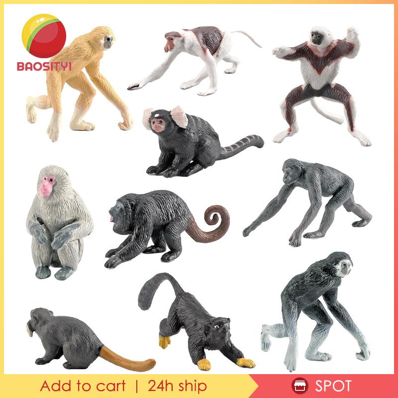Set 10 Mô Hình Khỉ Nhựa Đồ Chơi Cho Bé