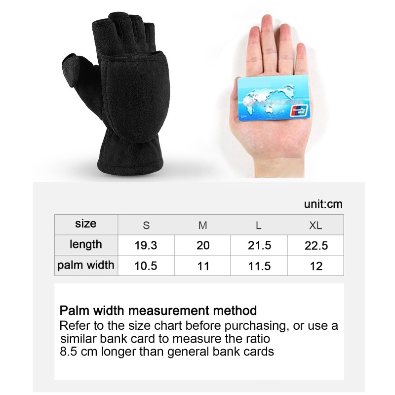 Găng Tay Hở Ngón Chống Gió Mùa Đông Ấm Áp Có Vỏ Bọc