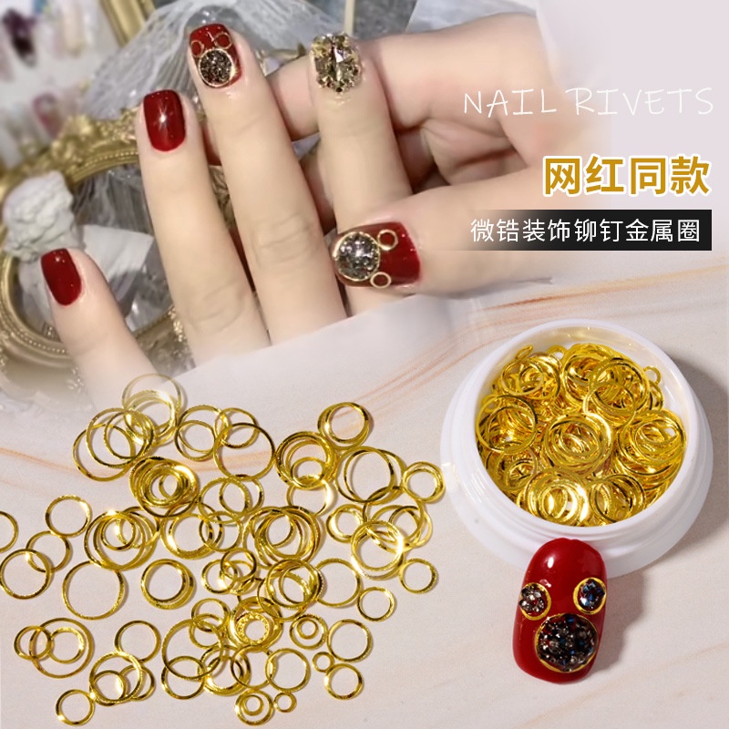 Khuyên vòng tròn hỗn hợp kích thước trang trí móng