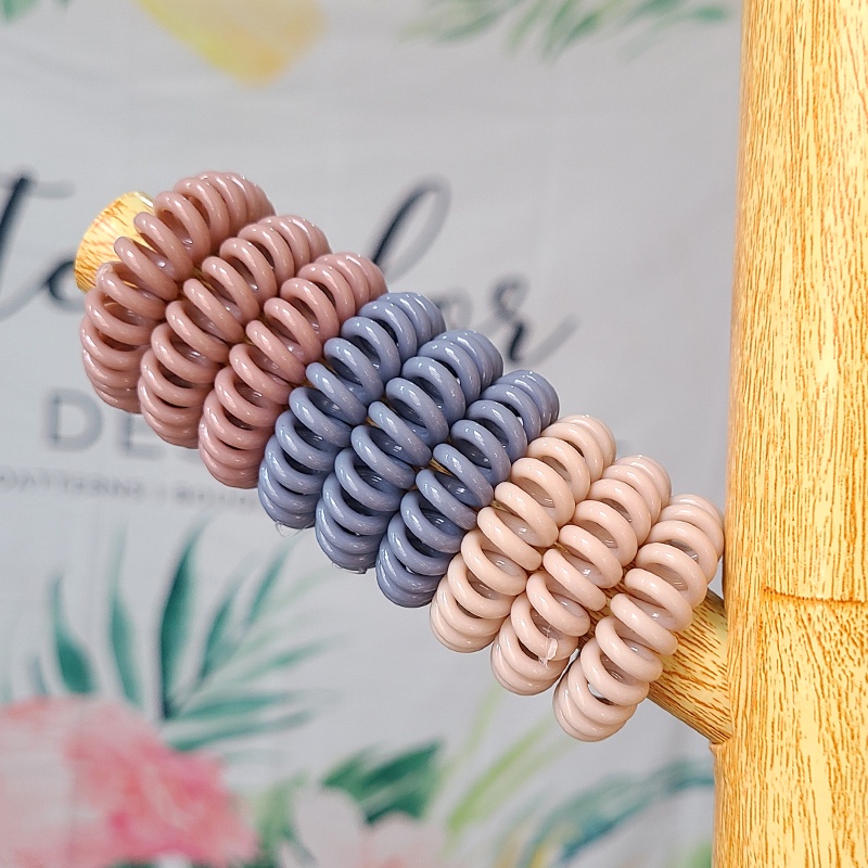 Set 9 Dây Buộc Tóc Lò Xo Dạng Dây Điện Thoại