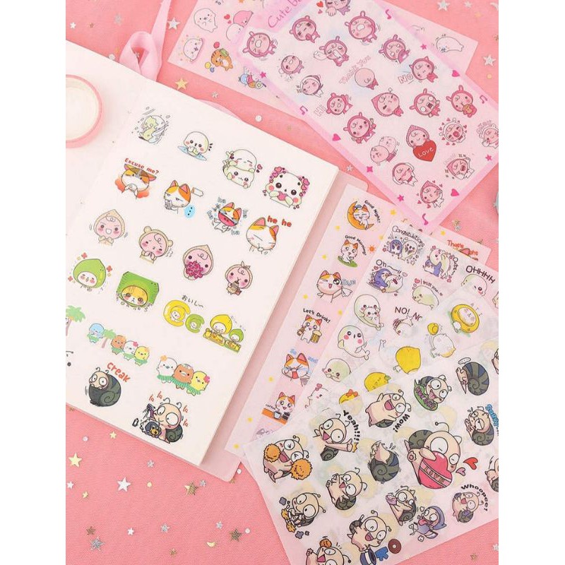 Set 6 tấm hình dán sticker trang trí nhiều mẫu P1