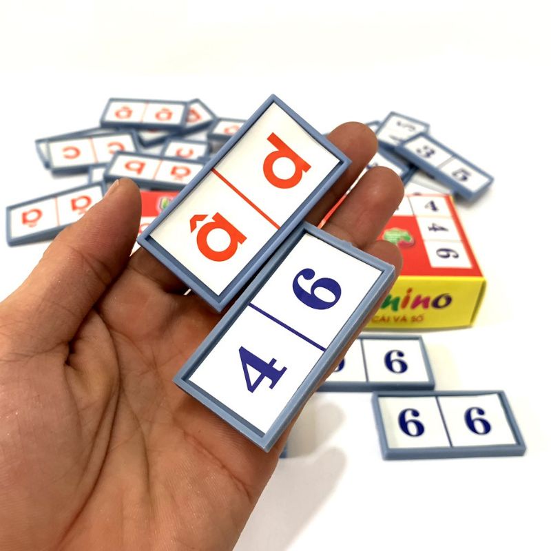 Đồ chơi Domino chữ cái và số (28 quân, 2 mặt)