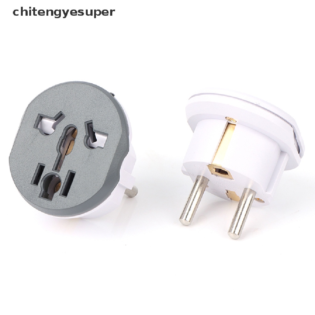 Ổ cắm điện chuyển đổi 2 chấu đầu tròn AU US UK CN sang EU