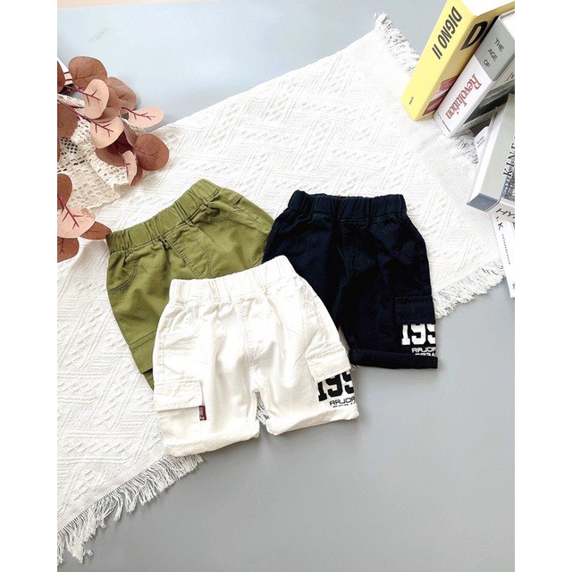 Quần short bé trai, quần short kaki túi hộp 1992 năng động cho bé size 20-35kg
