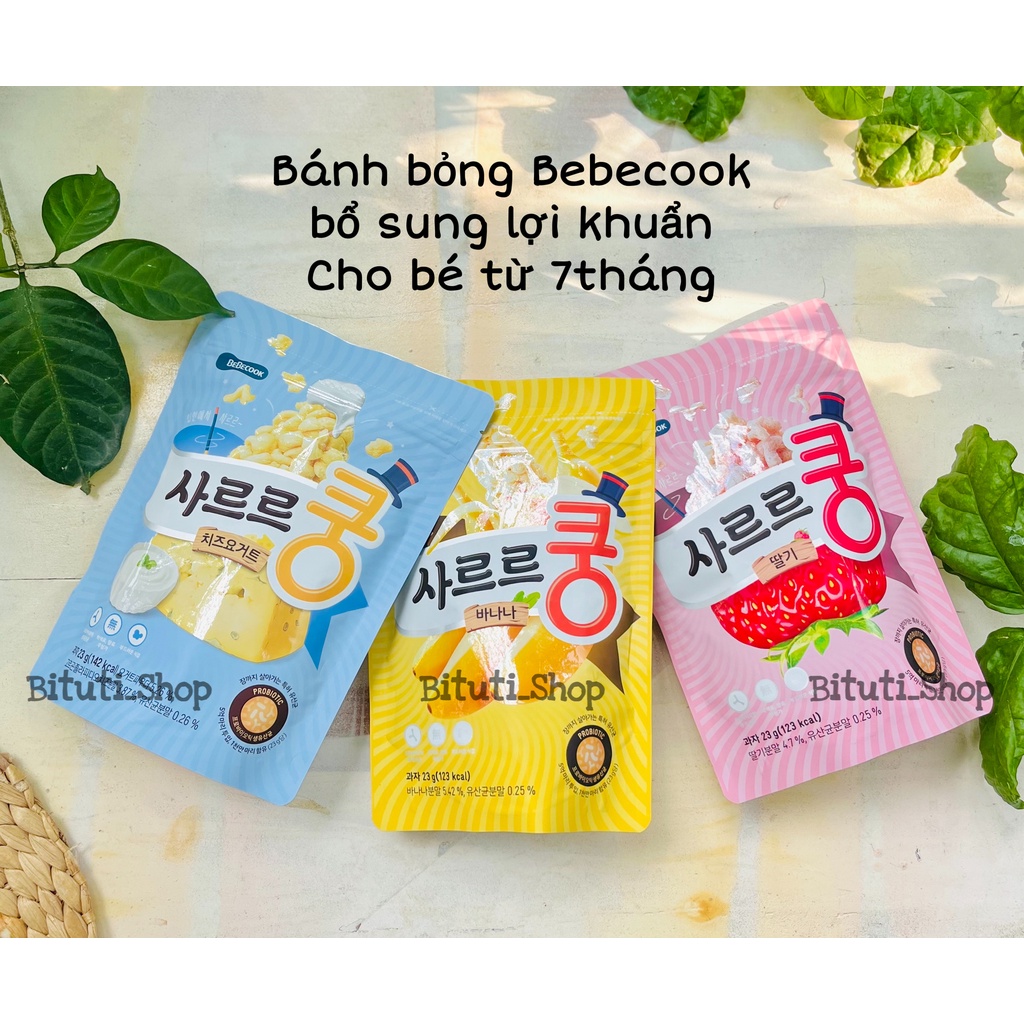 Bánh bỏng ăn dặm Bebecook Hàn Quốc bổ sung lợi khuẩn cho bé - Bituti Shop
