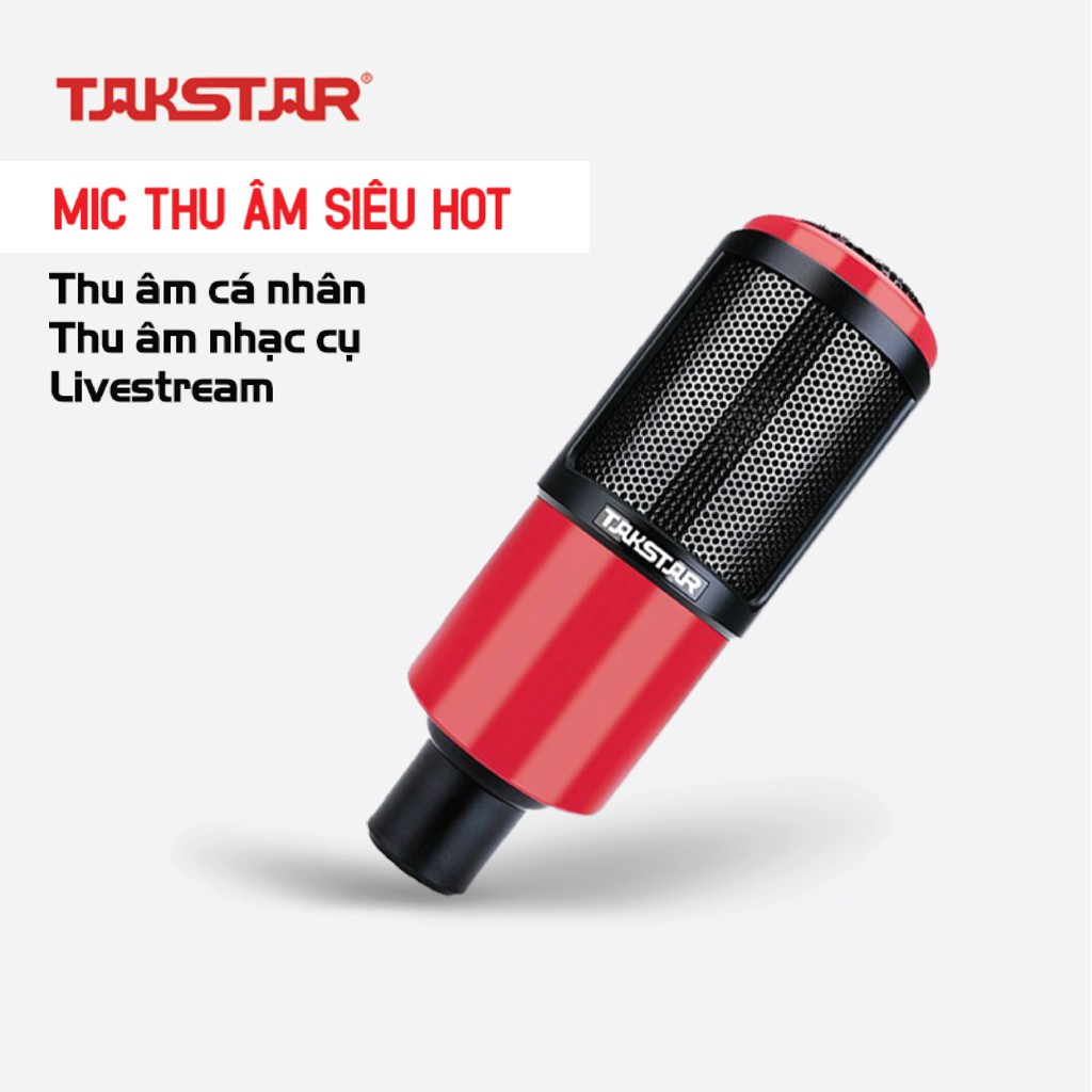 Mic Thu Âm Livestream Hát Karaoke Chuyên Nghiệp Takstar PC-K320 Độ Nhạy Cao, Lọc Ồn, Chính Hãng Cao Cấp Bảo Hành 1 Năm