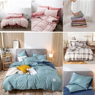 Bộ vỏ chăn, ga, gối cotton TC Hàn Quốc