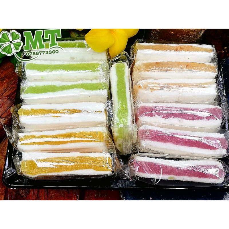 Bánh in dẻo mix 4 vị 500g ( nhân dừa, đậu xanh, sầu riêng, môn