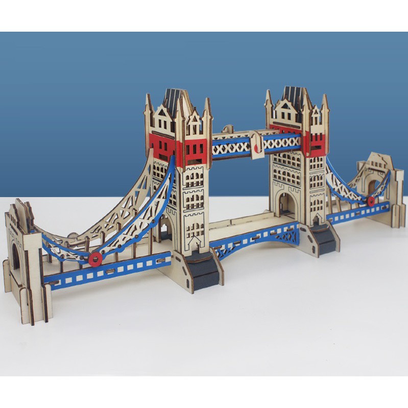 Đồ chơi lắp ráp bằng gỗ 3D cắt lazer Mô hình Tower Bridge- 107 mảnh ghép