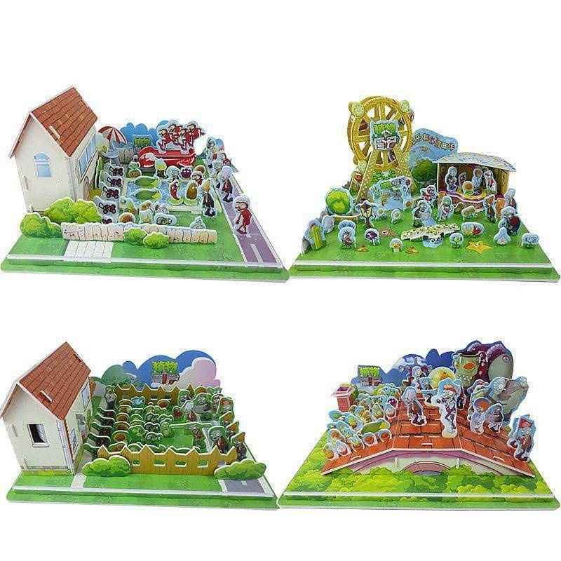 Plants vs. Đồ chơi xếp hình zombie 3D bằng giấy cho bé