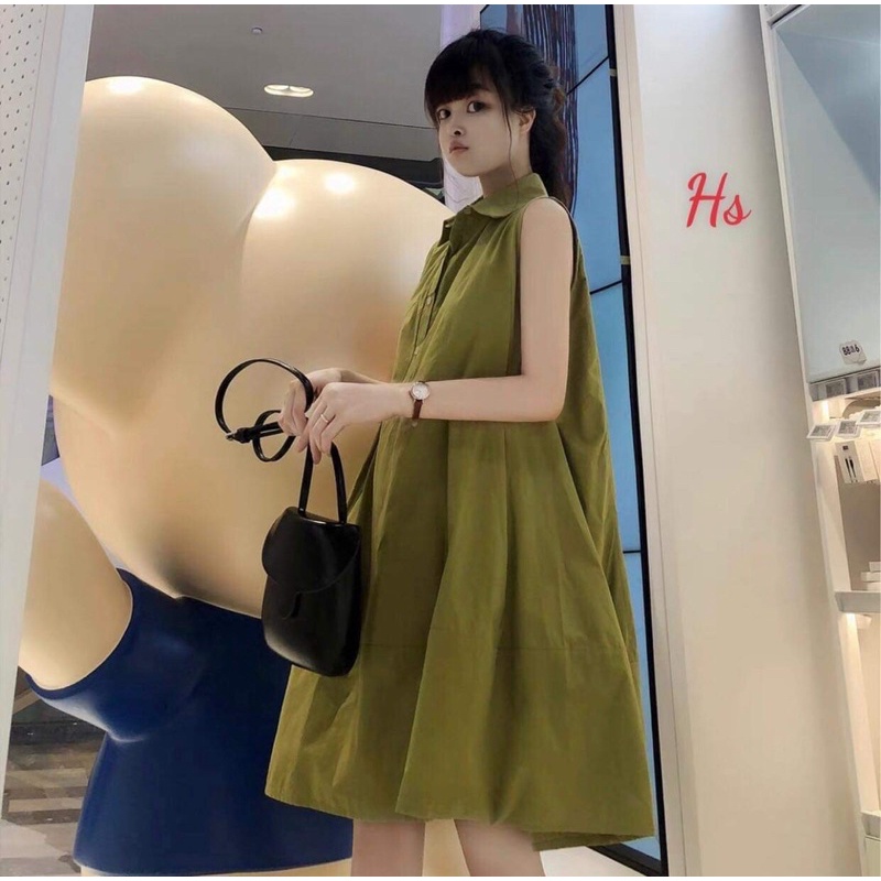 Váy cổ bẻ cài cúc 4 màu HS6