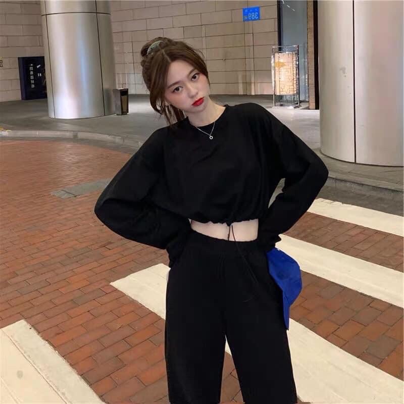 Set Thể Thao Basic CropTop_Jogger Ảnh Thật