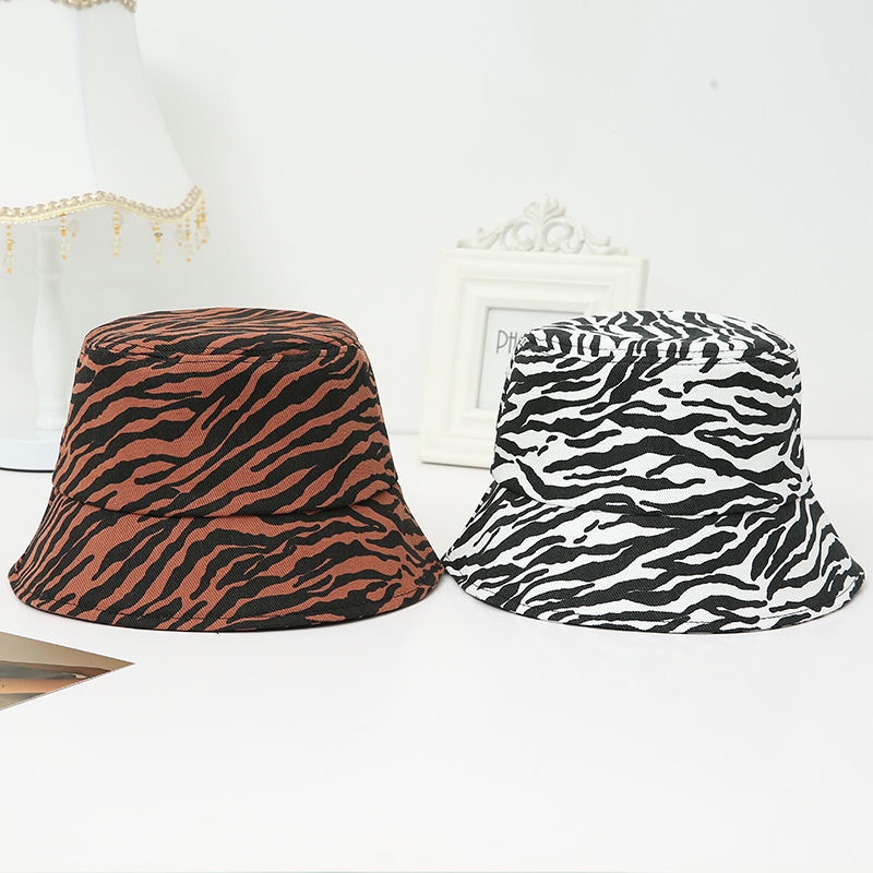 [Spot] Su Yan hat, vintage leopard print fisherman hat, sun hat, small zebra print bucket hat with face, pot hat, white leopard print, coffee leopard print