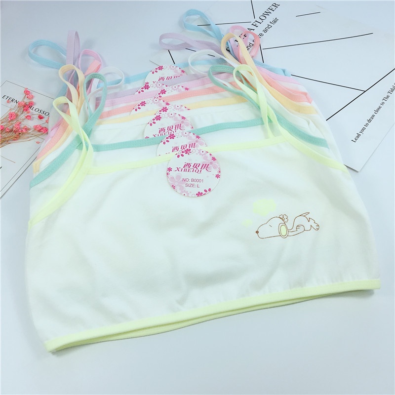 Áo lá học sinh 1 lớp, áo lót cho bé gái cotton/ Bra P84103