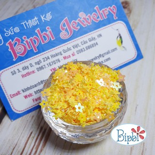 Hạt kim sa đính quần áo hình hoa màu vàng