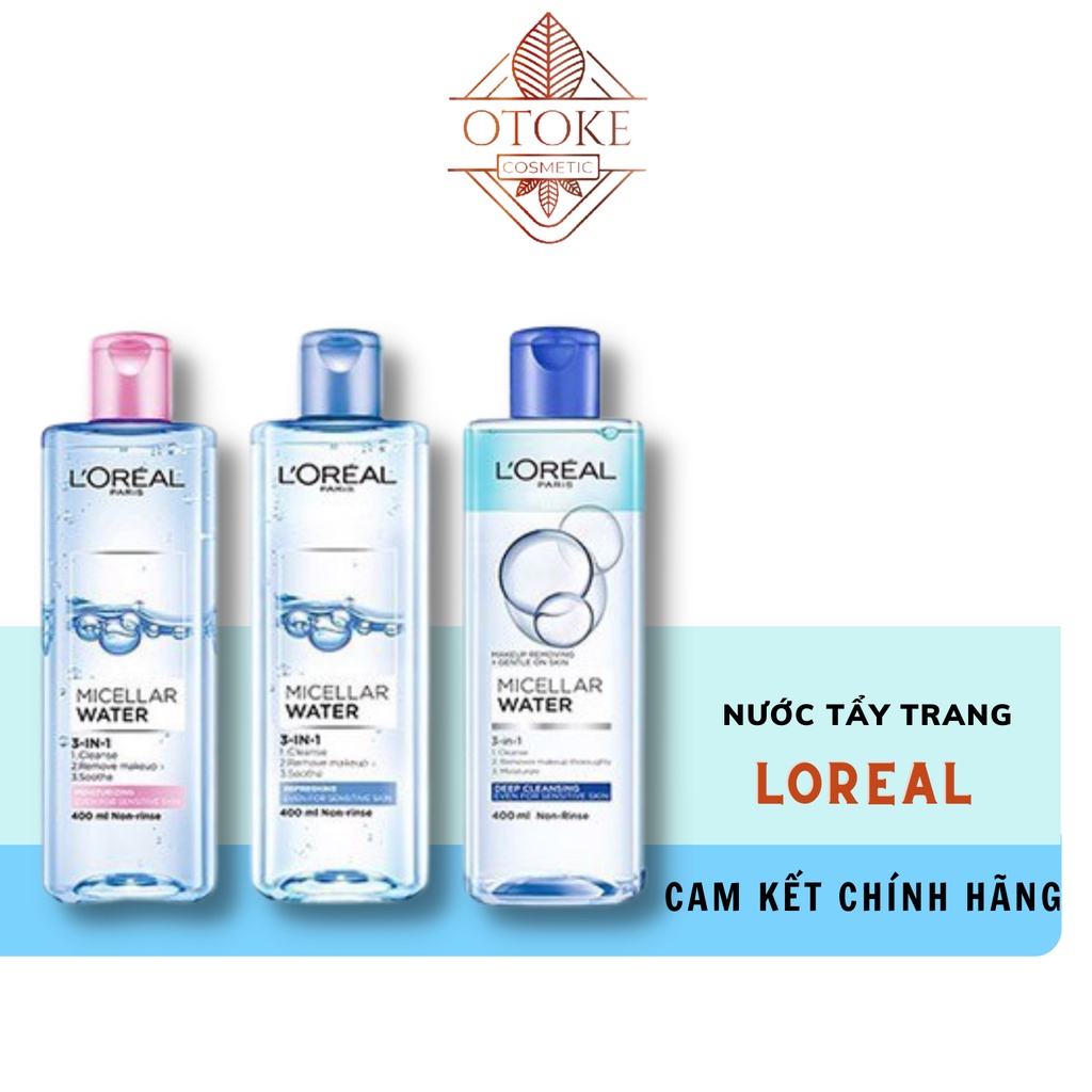 Nước tẩy trang L'Oreal Paris 3-in-1 Micellar Water 400ml