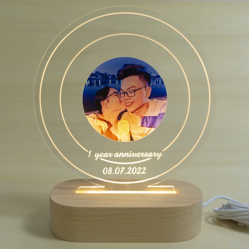 Đèn led 3D Thegioipuzzle thiết kế theo yêu cầu tặng sinh nhật hình tròn spotify
