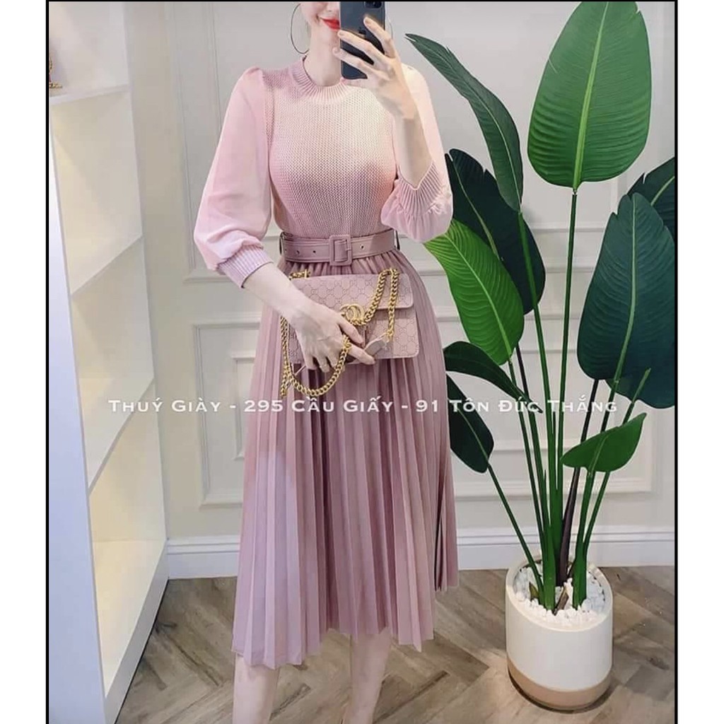 Chân váy xếp ly kèm đai hàng Quảng Châu | BigBuy360 - bigbuy360.vn