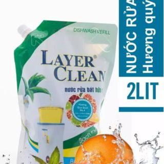 Nước rửa bát hữu cơ Layer Clean hương Quýt 2L