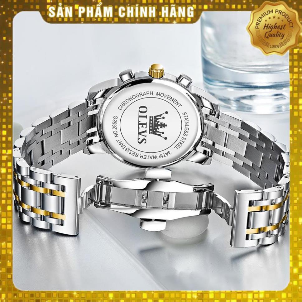 Đồng hồ OLEVS 2858 nam đa chức năng thời trang dây đeo bằng thép không gỉ