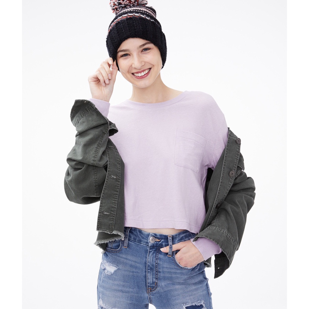 HÀNG XUẤT XỊN - ÁO THUN TAY DÀI CROPTOP XUẤT KHẨU