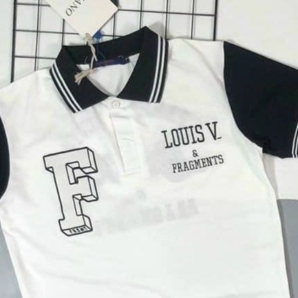 Áo thun polo nam tay ngắn cổ bẻ in họa tiết LOUIS chất vải cotton dày co dãn thấm hút mồ hôi