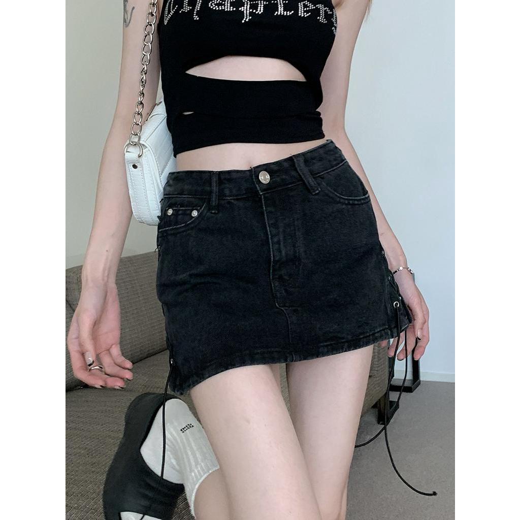 Váy Denim Dây Rút Mỏng Mùa Hè 62975