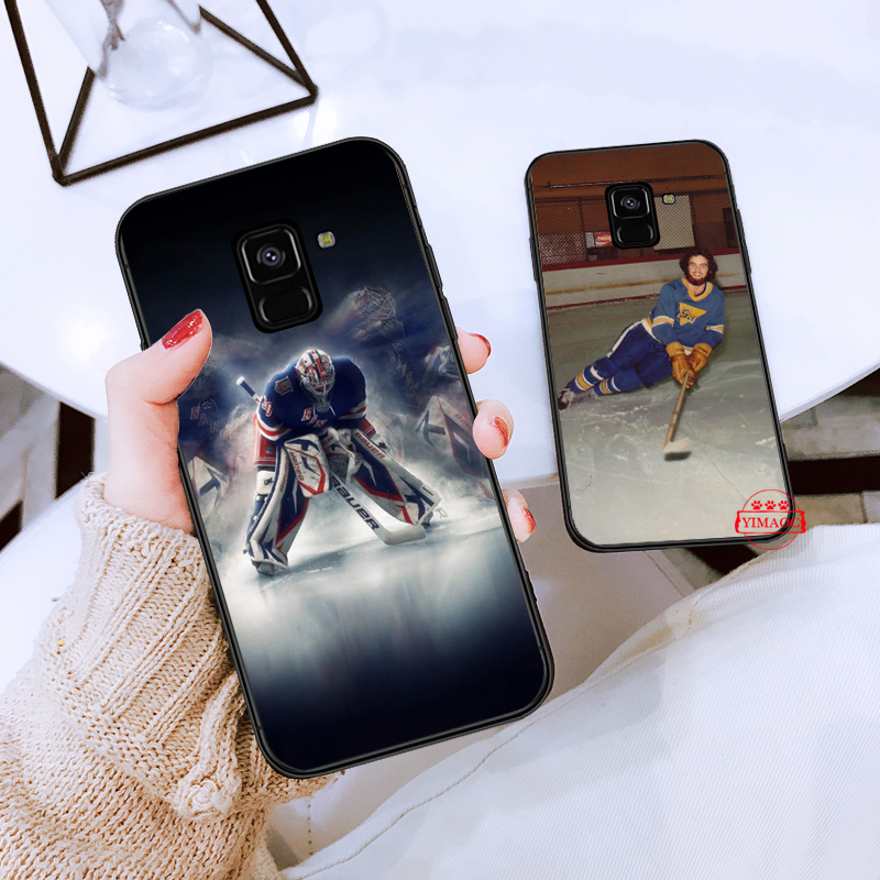 Ốp điện thoại mềm họa tiết môn thể thao khúc côn cầu cho Samsung A3 A5 A6 Plus A7 A8 A9 2016 2017 2018 A2 Core