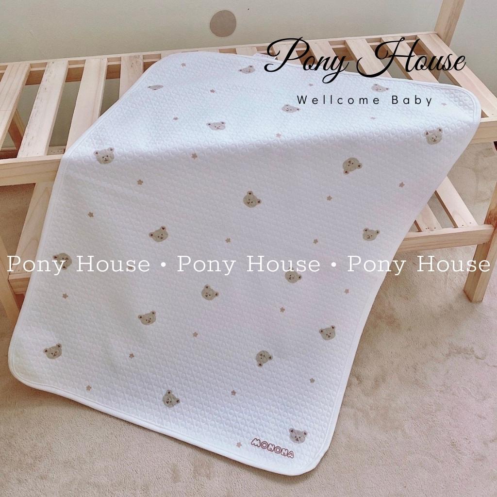 Lót Chống Thấm Cotton - Tấm Lót Thay Tã Bỉm Chống Thấm Cho Bé Sơ Sinh 3 lớp KT 50* 70cmu