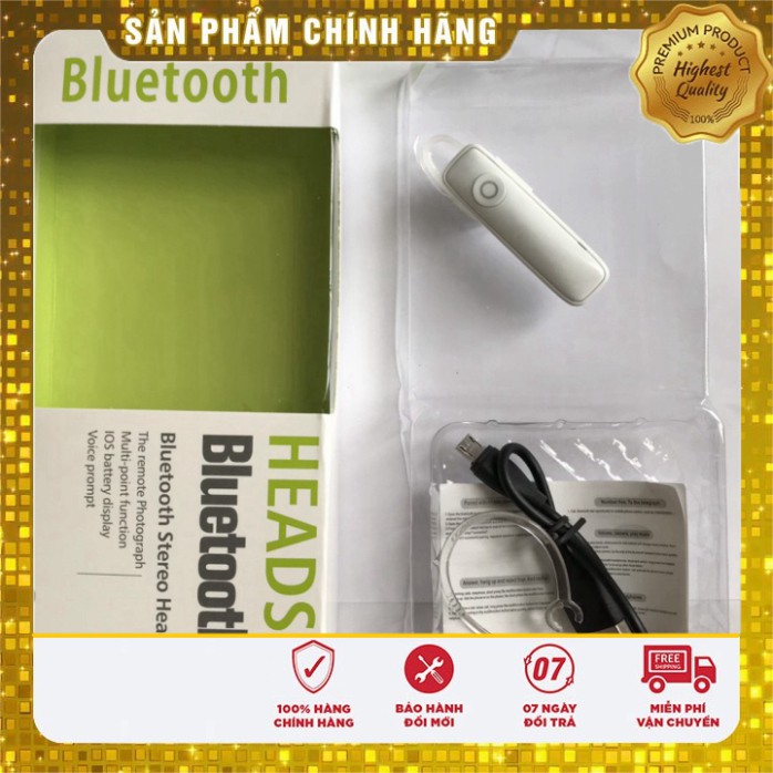 Tai Nghe Bluetooth Tai Nghe Không Dây Màu Trắng Kèm Mic Đàm Thoại Nghe Nhạc Wireless Headset M165 | BigBuy360 - bigbuy360.vn