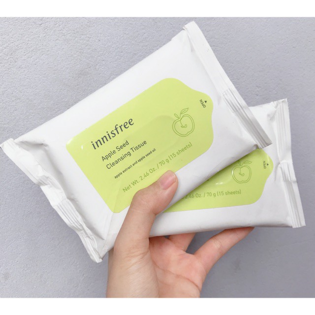 KHĂN GIẤY TẨY TRANG INNISFREE APPLE SEED 70G + Nuage