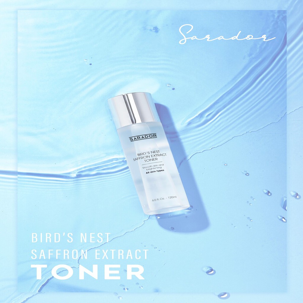 Tone(Nước Hoa Hồng) SARADOR cân bằng PH, se khít lỗ chân lông, dưỡng ẩm ( Bird’s nest safaron extrac Toner) 120 ml | BigBuy360 - bigbuy360.vn