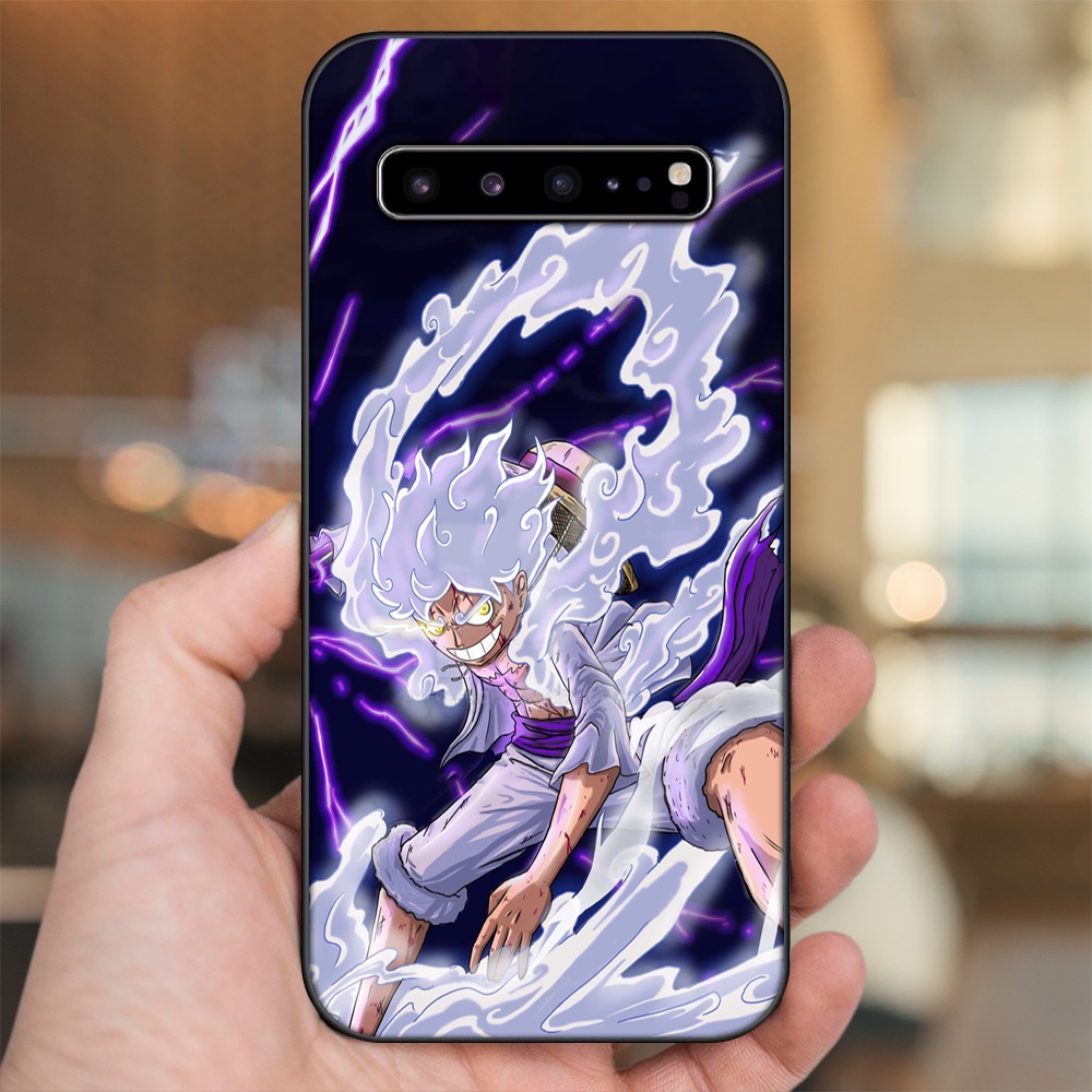 Ốp lưng Samsung S10, S10 5G, S10 Plus viền đen in hình Luffy One Piece