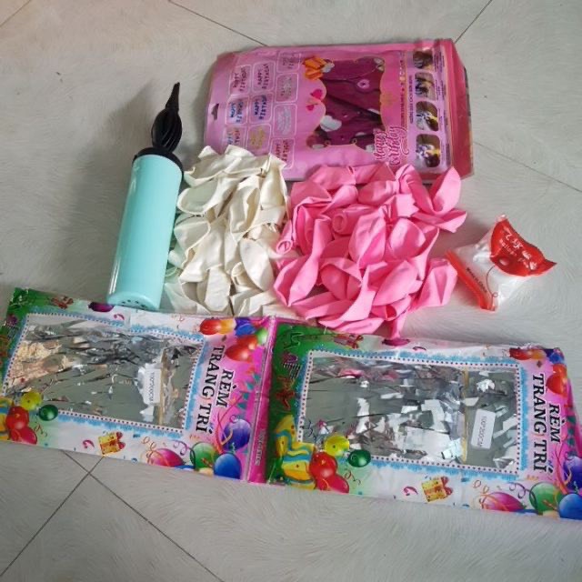 SET2 RÈM KIM TUYẾN BÓNG CHỮ HAPPYBIRTHDAY VÀ 50 BÓNG NHŨ BƠM KEO(CHAT VỚI SHOP ĐỂ CHỌN MÀU BÓNG NHŨ)- Kèm 1 nến 3d