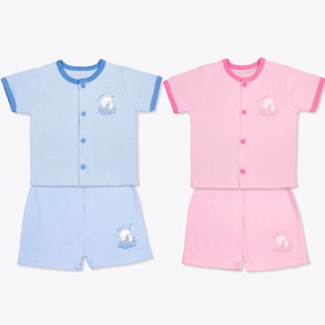 Quần, áo cộc tay Miomio cho bé cài giữa hình gấu mây chất liệu cotton - Monnie Kids
