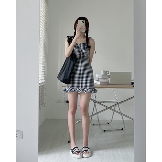 V7003 Váy cúp buộc dây nơ lưng Audrey