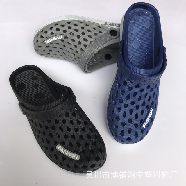 Giày Sandal Nam Dép Quai Hậu Bít Đầu PVC Dẻo Siêu Êm Chống Thấm Nước Size 40-44 - Lucky Girl shop