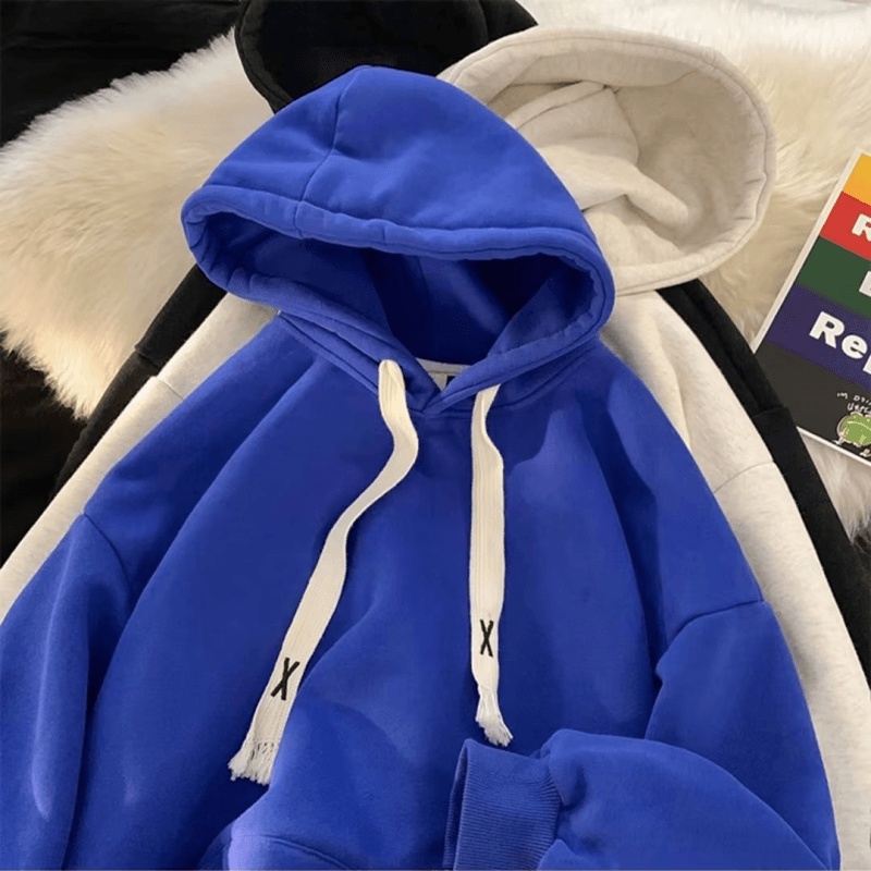 Áo hoodie Màu Trơn Dáng Rộng Thoải Mái Thời Trang Hàn Quốc Chất Lượng Cao Cho Nam Và Nữ