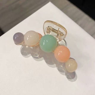 Kẹp gấp tóc đính 5 hạt châu nhân tạo màu, kẹp giữ tóc Hàn Quốc, phụ kiện tóc chéo cho bạn gái