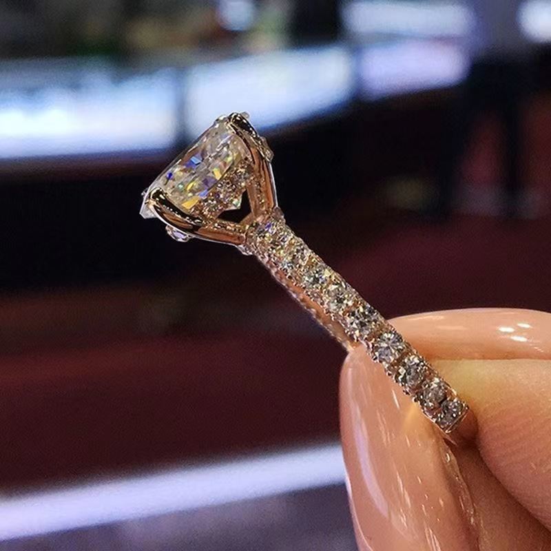 Nhẫn Moissanite Nhật Bản Và Hàn Quốc Thời Trang Bán Chạy Tinh Tế Không Phai Màu Kim Cương Quà Tặng Cho Cặp Đôi