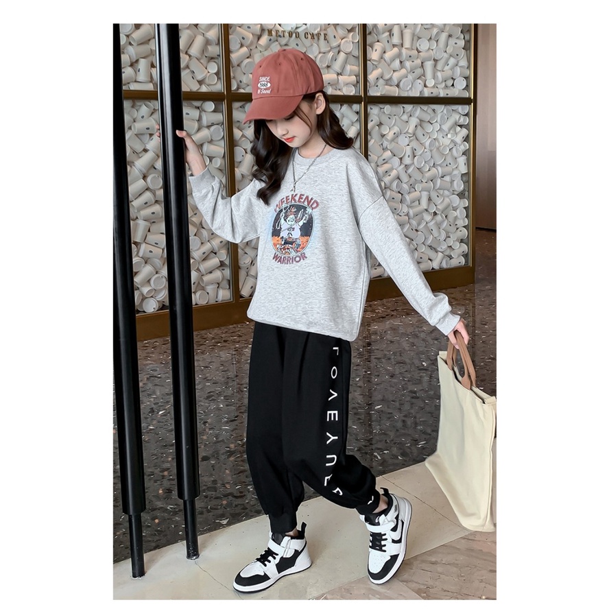 Bộ thu đông bé gái 14-45kg, set thu đông cho bé gái 4-14 tuổi unicorn sang chảnh, vải nỉ da cá dày dặn, hàng may kĩ.UNI6