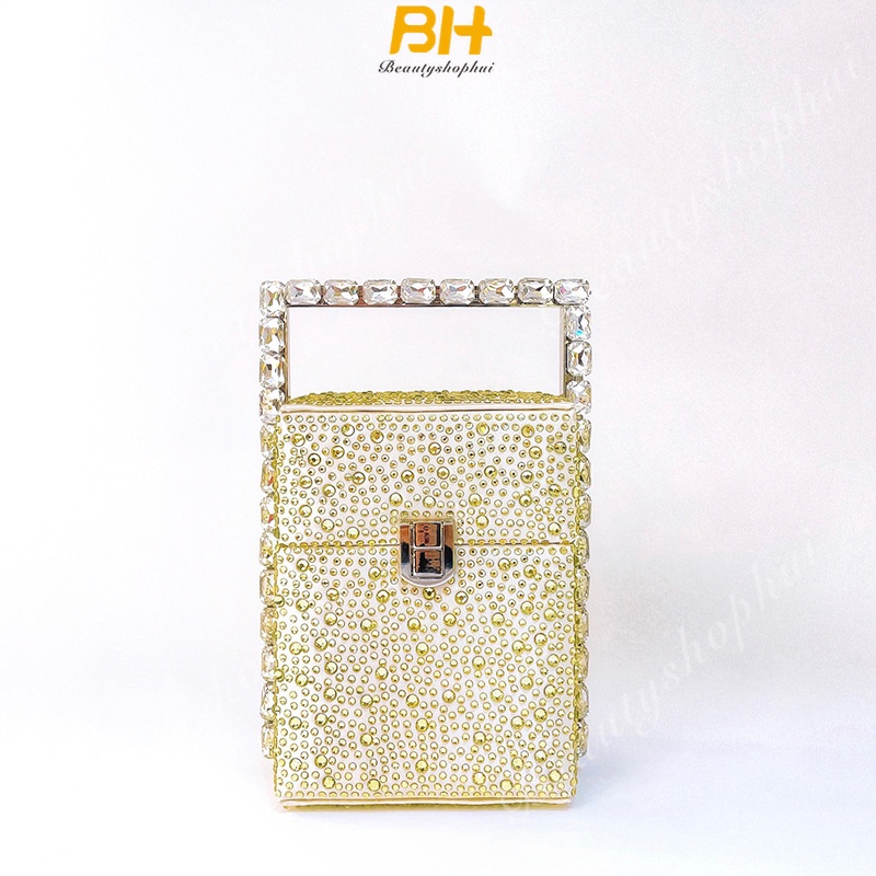 Túi Xách Tay Đính Đá Kiểu Pháp Thời Trang Thu Đông Sang Trọng Cho Nữ